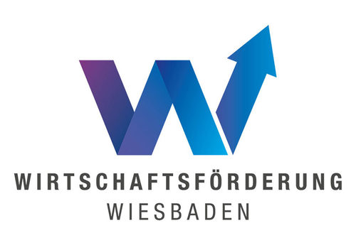 Logo Blau-Weiß: Wirtschaftsstandort Wiesbaden